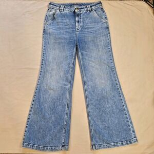 Wrap London Jeans Flare leg Recycled Cotton‎ StretchMedium Wash High-Rise Size 8